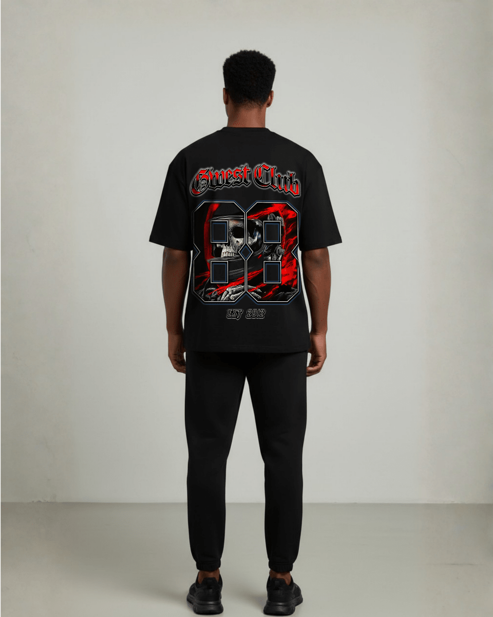 G West Rhinestone Dead Zone Cruiser Oversized Men's T-Shirt - G West