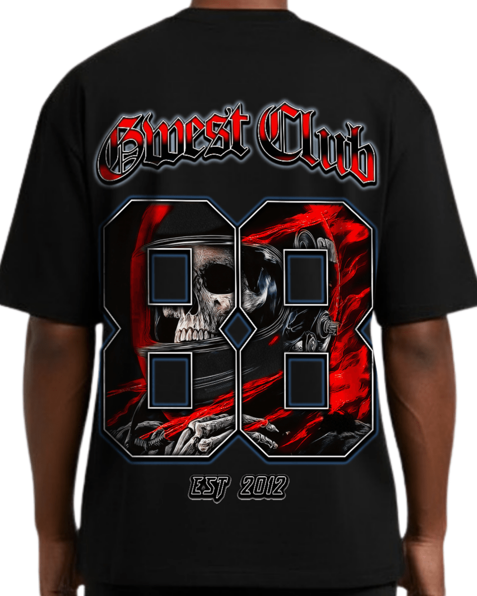 G West Rhinestone Dead Zone Cruiser Oversized Men's T-Shirt - G West