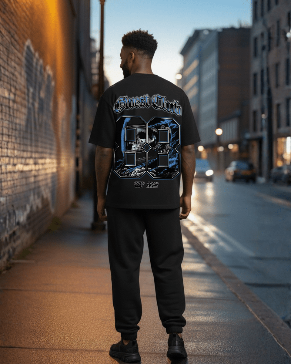G West Rhinestone Dead Zone Cruiser Oversized Men's T-Shirt - G West