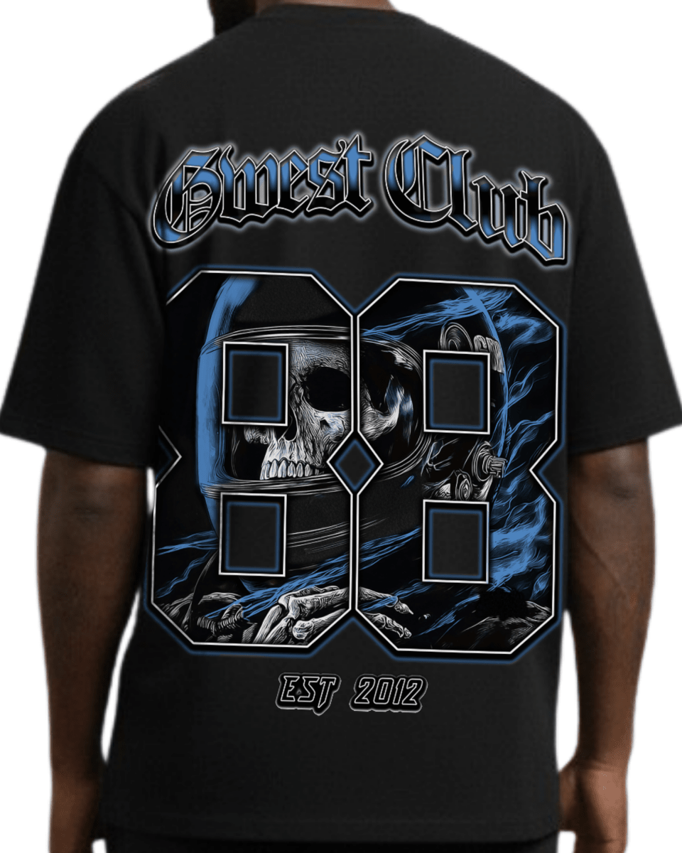 G West Rhinestone Dead Zone Cruiser Oversized Men's T-Shirt - G West