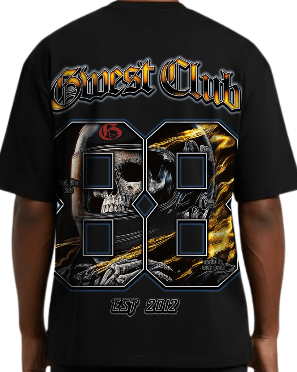 G West Rhinestone Dead Zone Cruiser Oversized Men's T-Shirt - G West