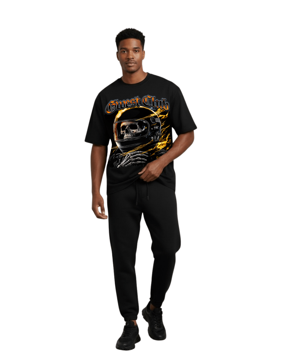 G West Rhinestone Dead Zone Cruiser Oversized Men's T-Shirt - G West
