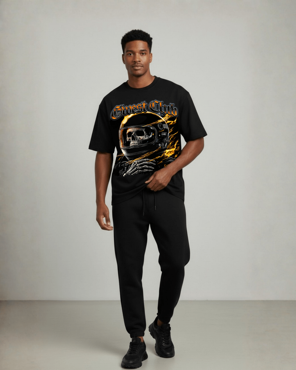 G West Rhinestone Dead Zone Cruiser Oversized Men's T-Shirt - G West