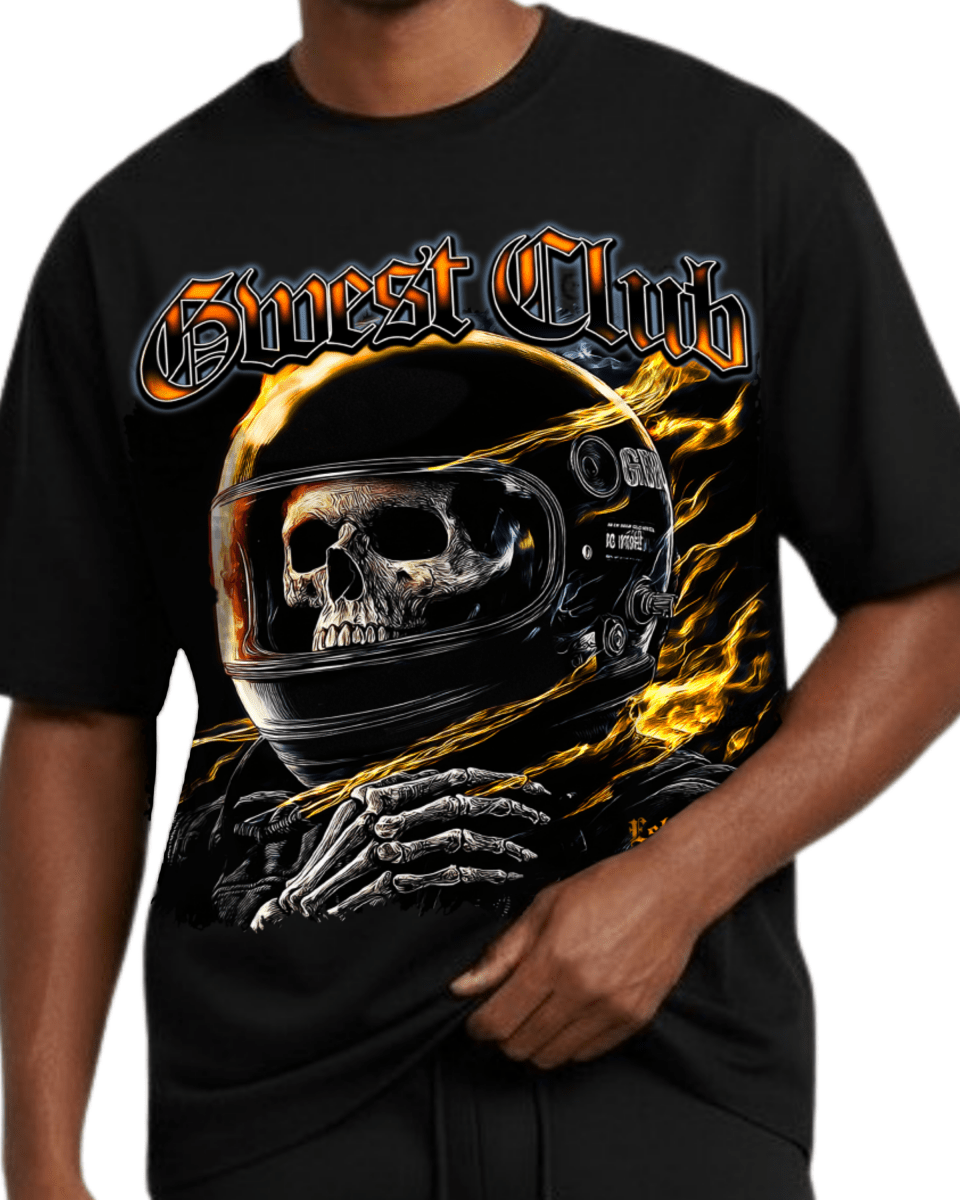 G West Rhinestone Dead Zone Cruiser Oversized Men's T-Shirt - G West