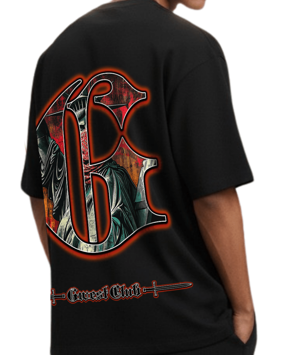 G West Rhinestone Freedom Unmasked Oversized Men's T-Shirt - G West