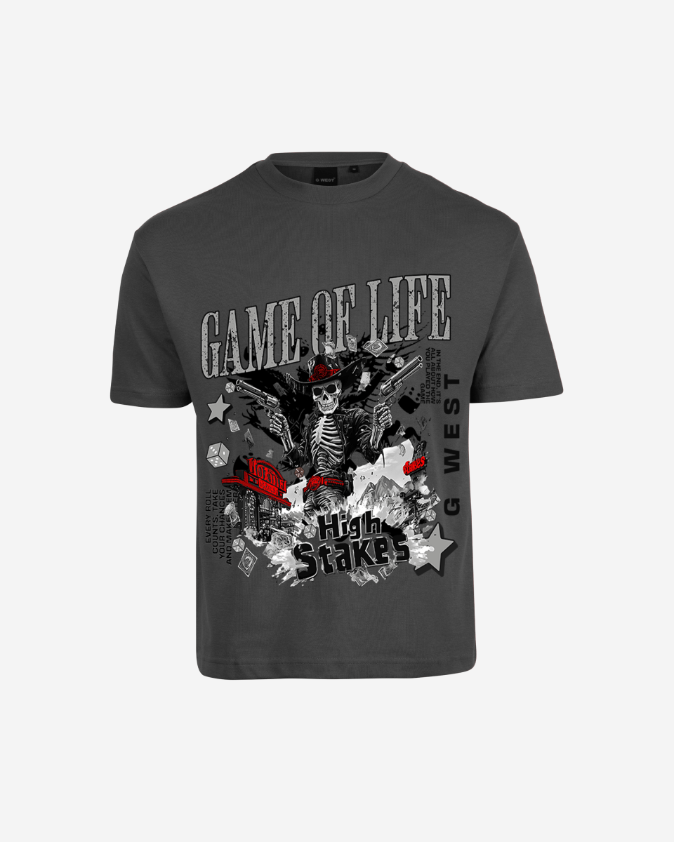 G West Rhinestone Game Of Life Oversized Tee - G West