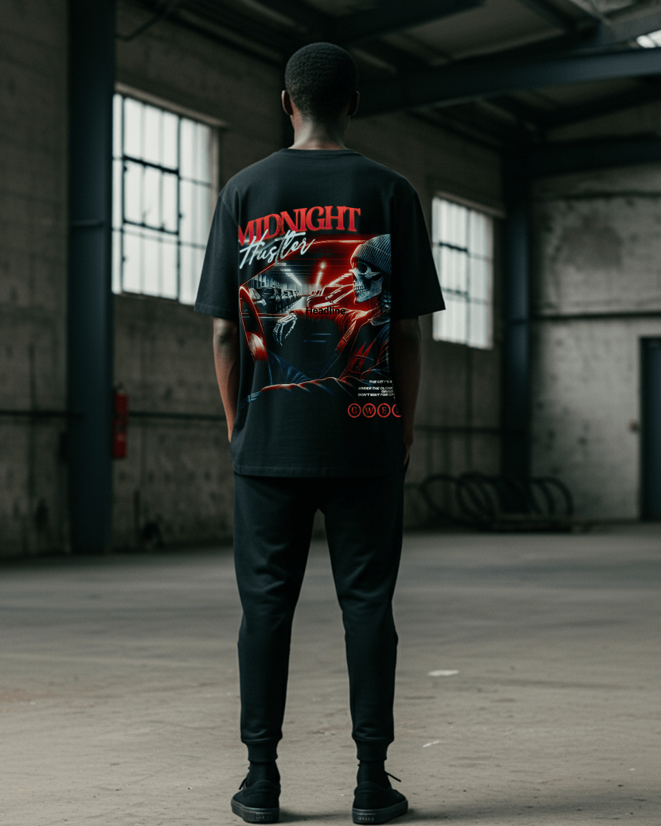G West Rhinestone Grind Till Midnight Men's Oversized T-Shirt - G West