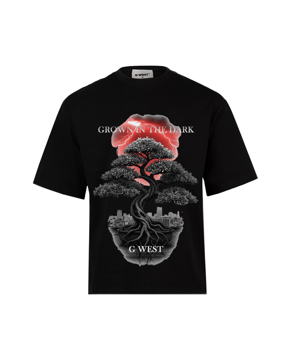 G West Rhinestone Grown In The Dark Big And Tall Oversized T-Shirt - G West