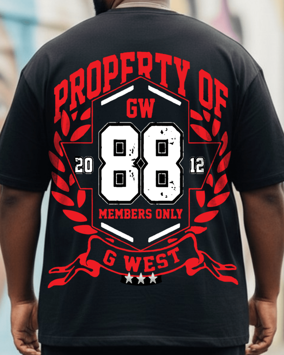 G West Rhinestone Hawk Squad 88 Men's Big And Tall T-Shirt - G West