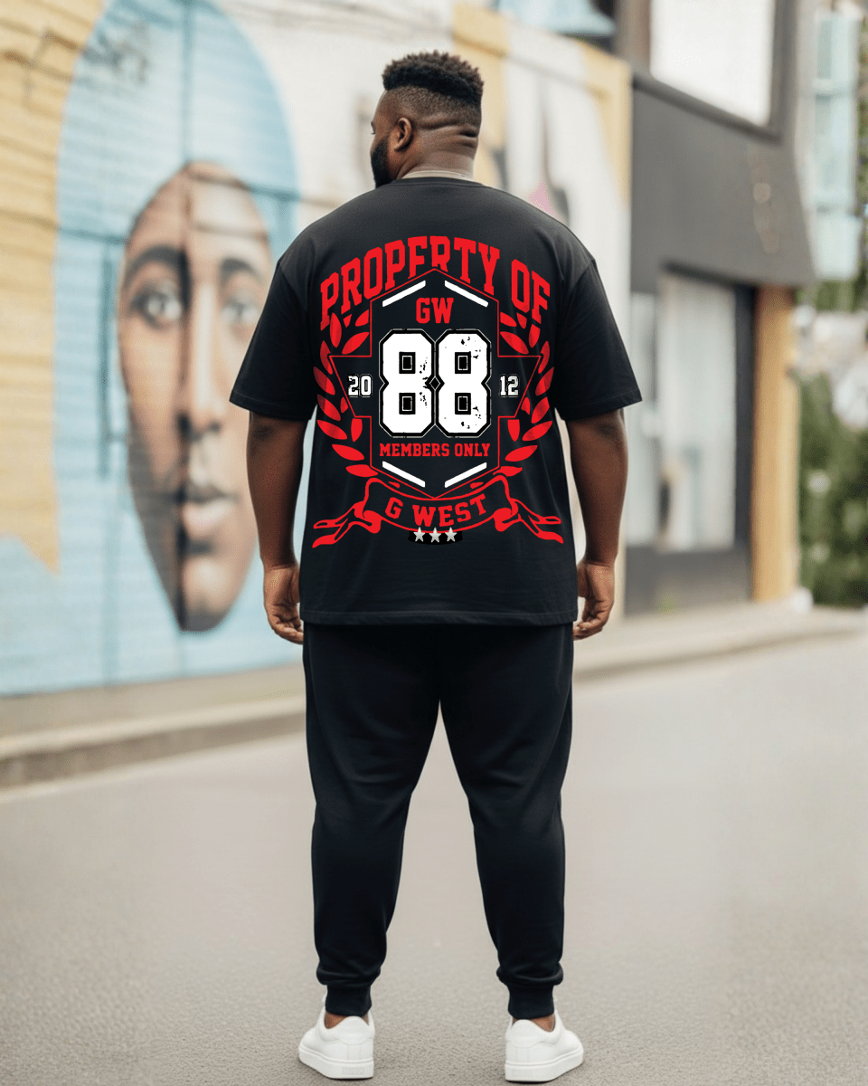 G West Rhinestone Hawk Squad 88 Men's Big And Tall T-Shirt - G West