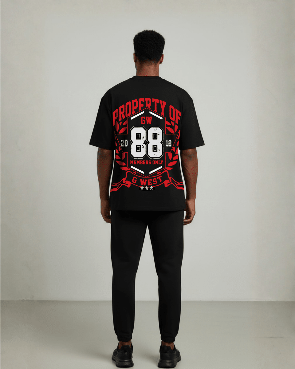 G West Rhinestone Hawk Squad 88 Oversized Men's T-Shirt - G West