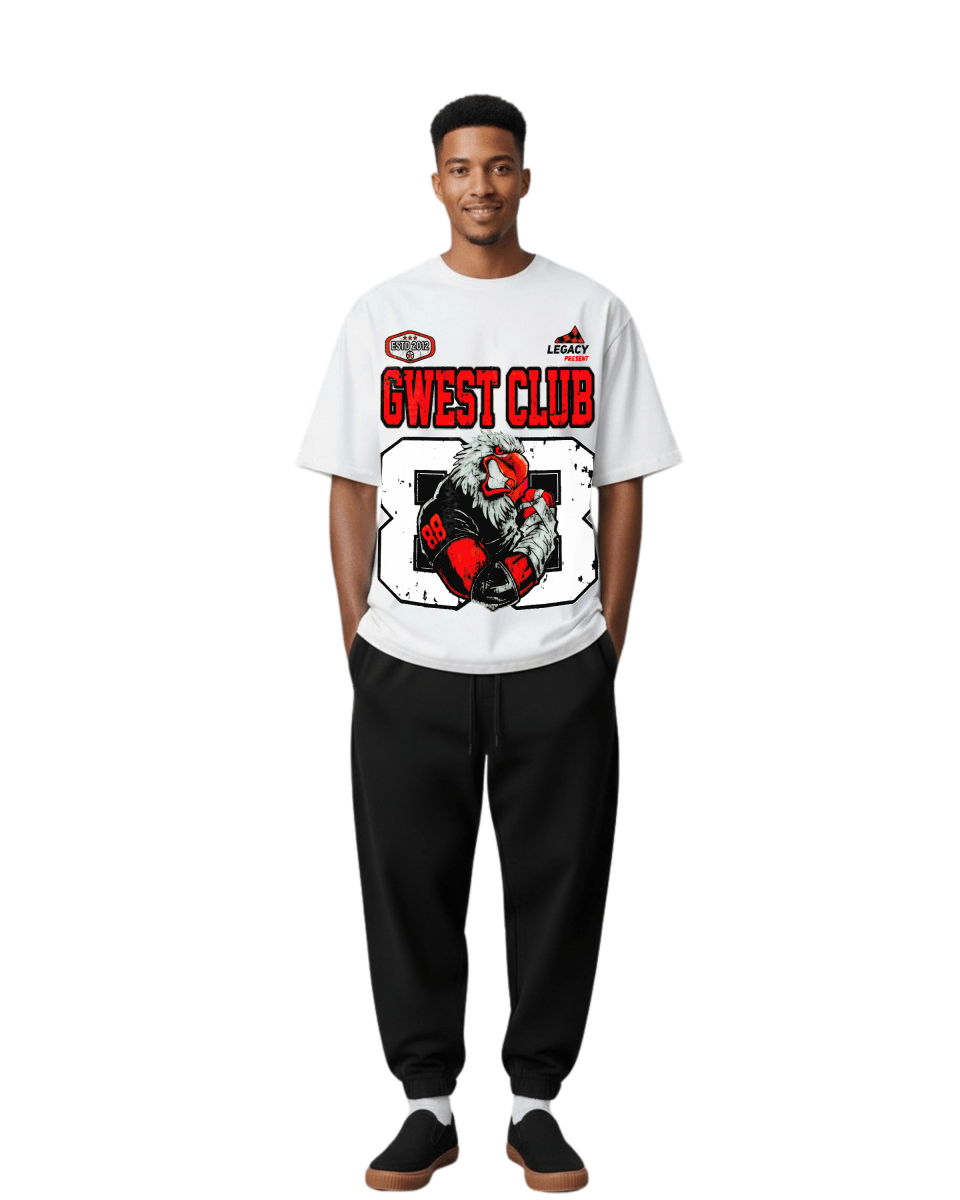 G West Rhinestone Hawk Squad 88 Oversized Men's T-Shirt - G West