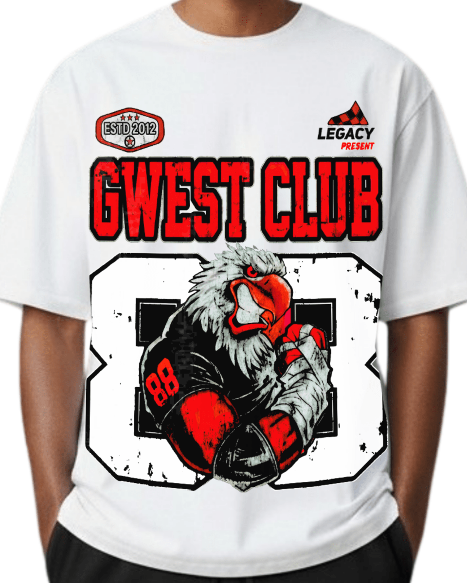 G West Rhinestone Hawk Squad 88 Oversized Men's T-Shirt - G West