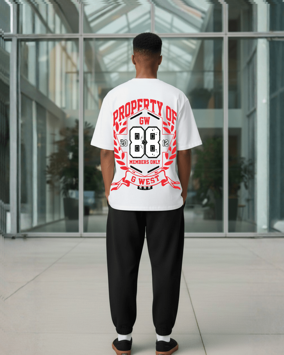 G West Rhinestone Hawk Squad 88 Oversized Men's T-Shirt - G West