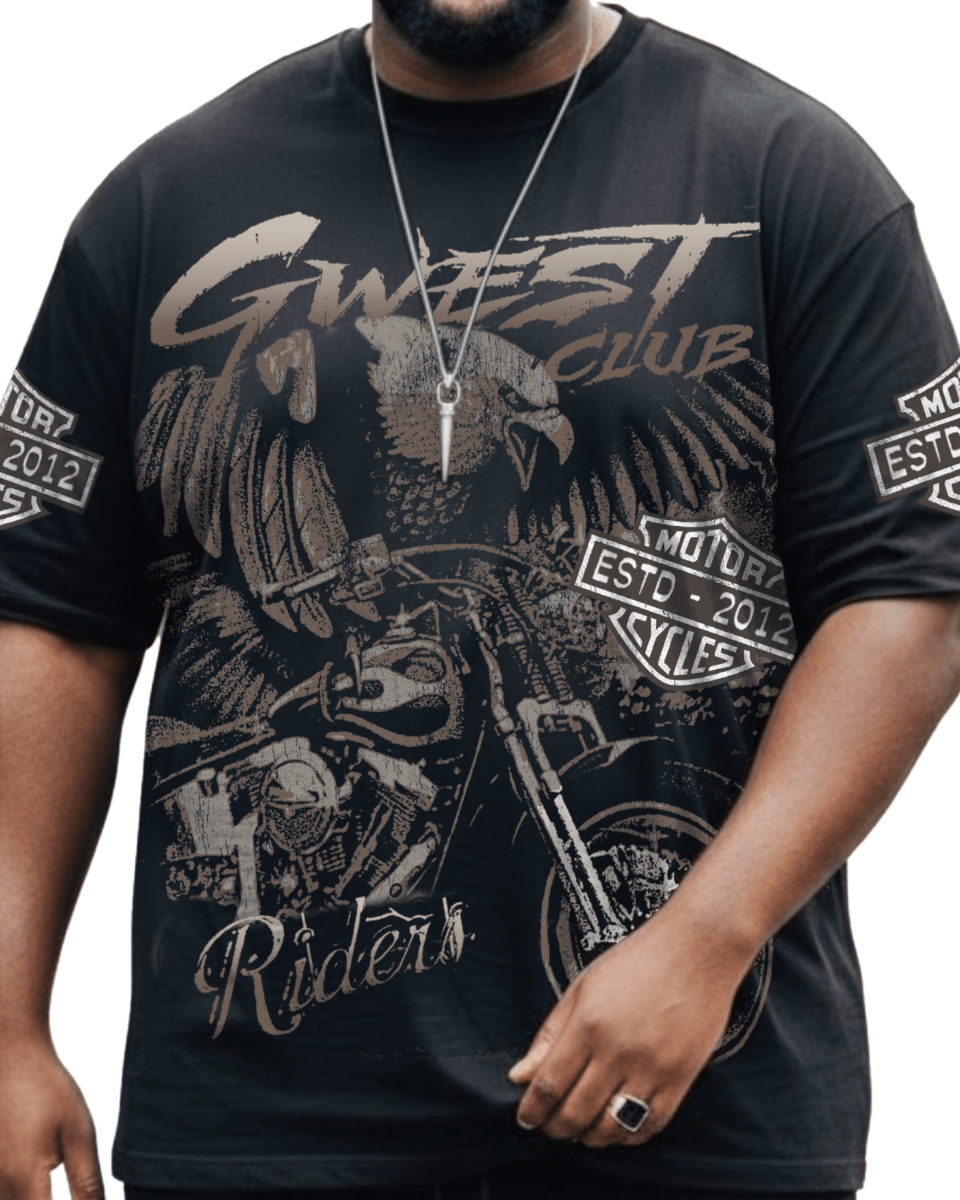 G West Rhinestone Hawkrider Men's Big And Tall T-Shirt - G West