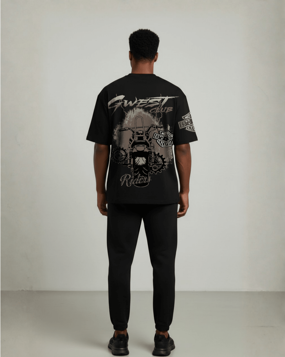 G West Rhinestone Hawkrider Oversized Men's T-Shirt - G West
