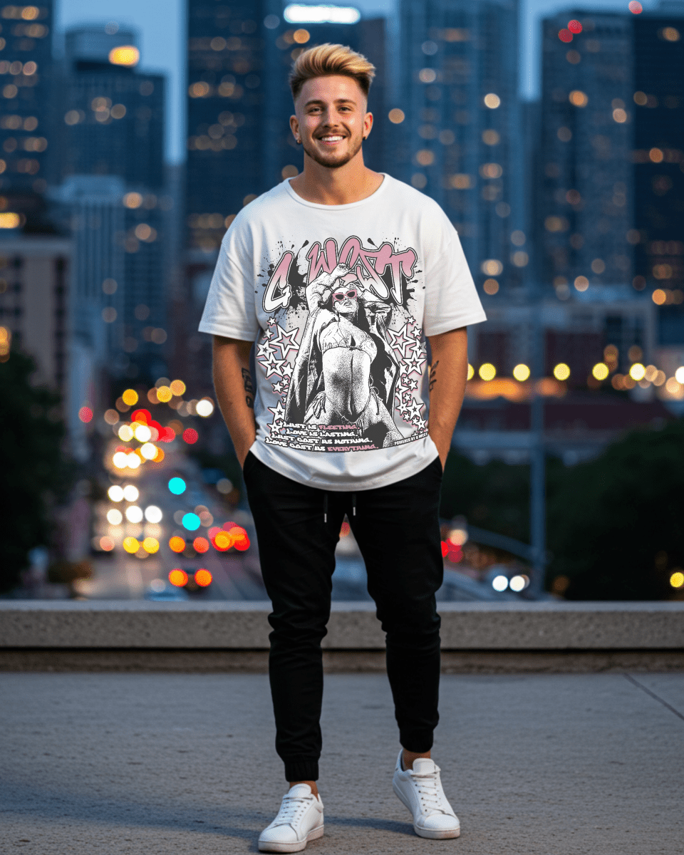 G West Rhinestone Heat Check Men's Oversized T-Shirt - G West