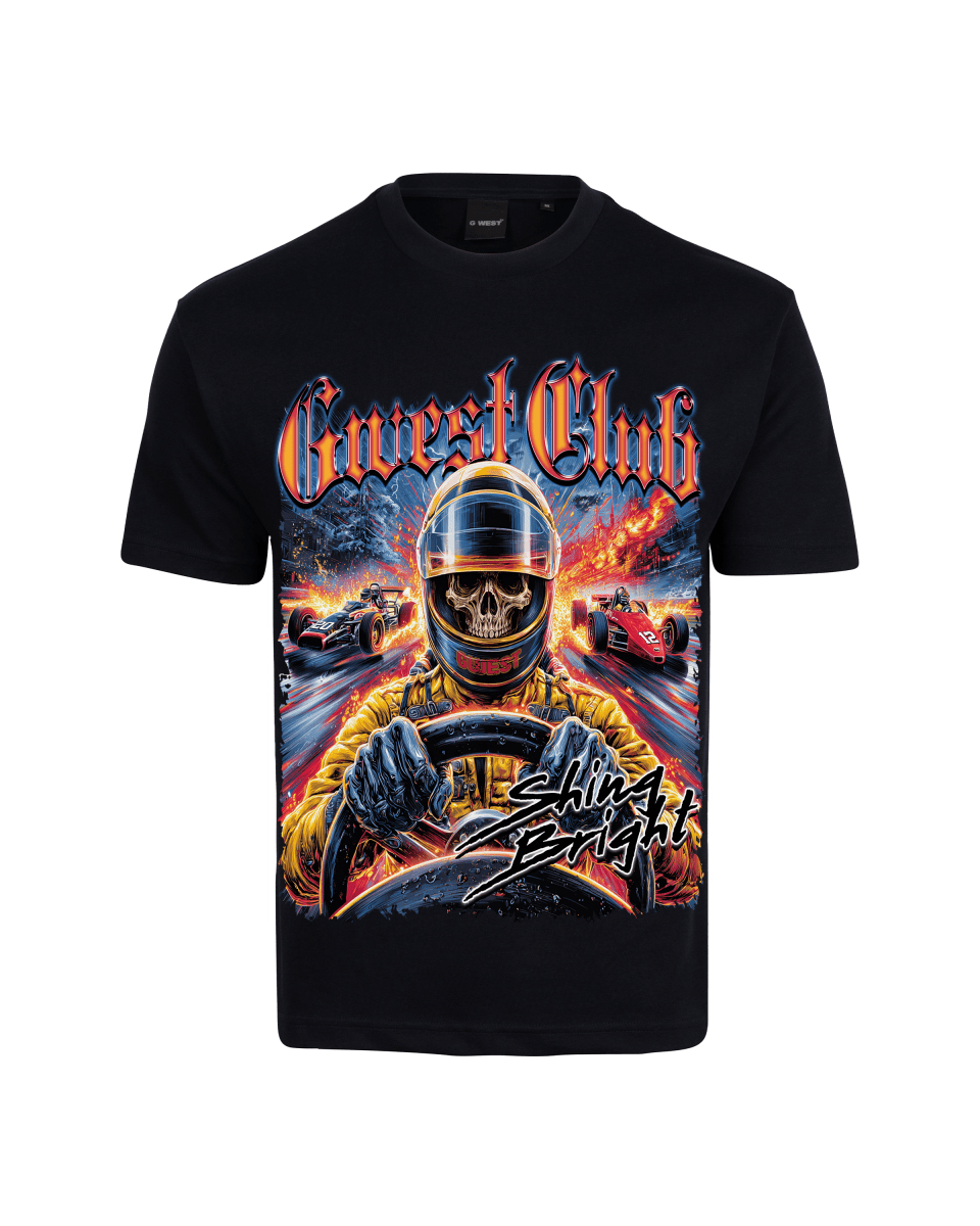 G West Rhinestone Hellspeed Driver Oversized Men's T-Shirt - G West