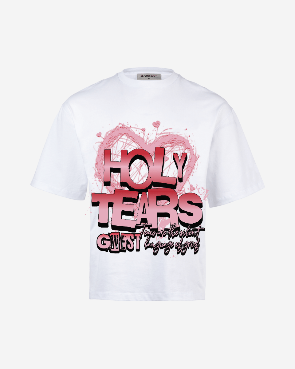 G West Rhinestone Holy Tears Men's Oversized T-Shirt - G West