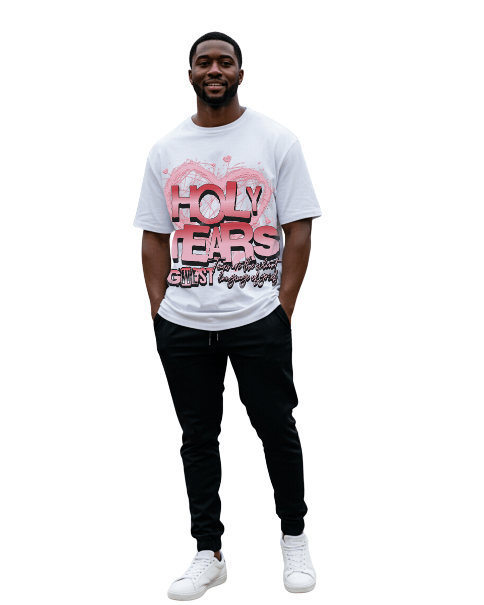 G West Rhinestone Holy Tears Men's Oversized T-Shirt - G West