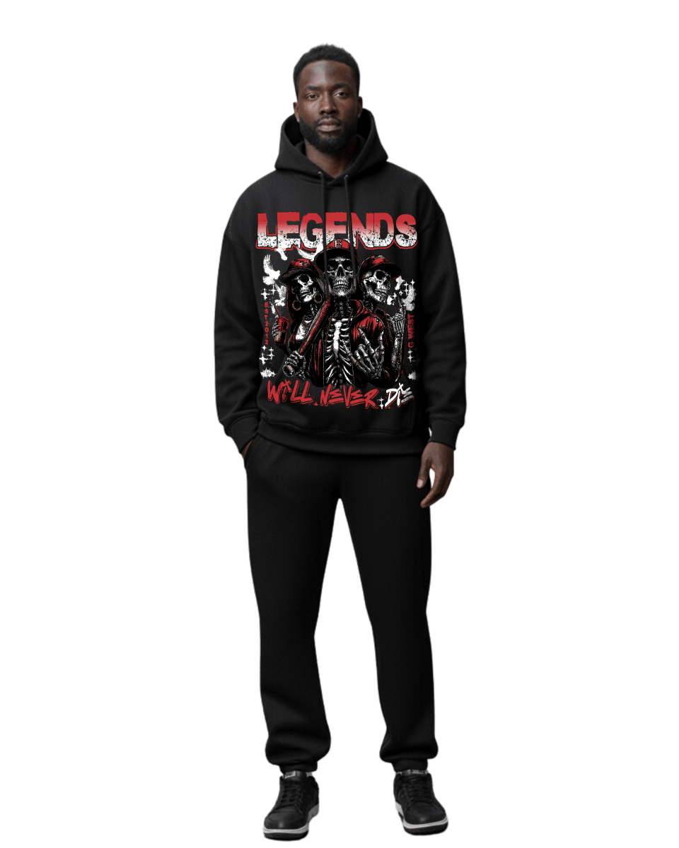 G West Rhinestone I Love My Game Oversized Men's Hoodie - G West