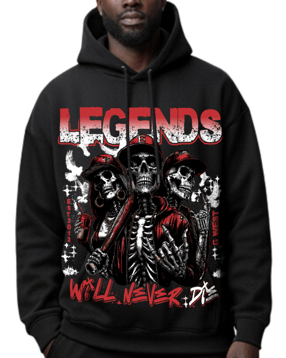 G West Rhinestone I Love My Game Oversized Men's Hoodie - G West