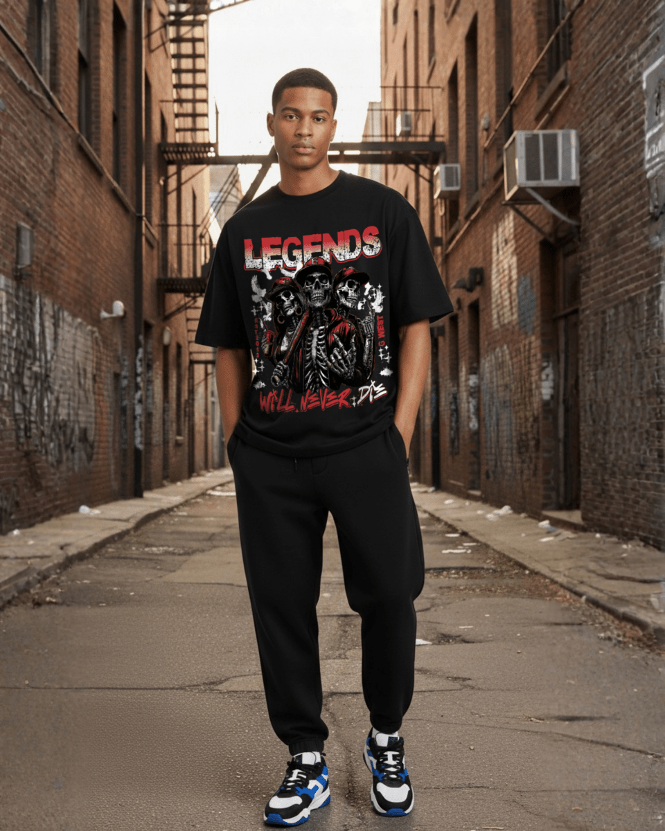 G West Rhinestone I Love My Game Oversized Men's T-Shirt - G West