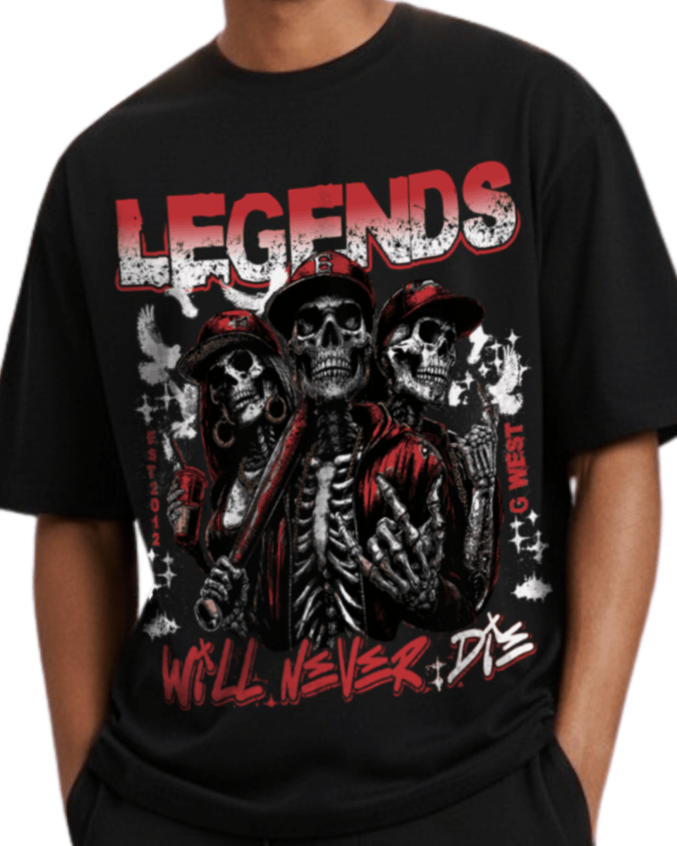 G West Rhinestone I Love My Game Oversized Men's T-Shirt - G West