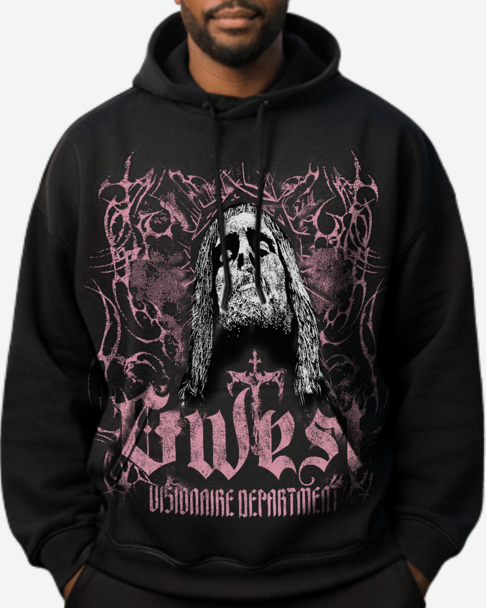 G West Rhinestone Jesus Men's Hoodie - G West
