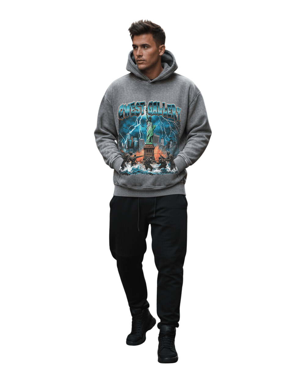 G West Rhinestone Liberty Storm Complicated Men's Hoodie - G West