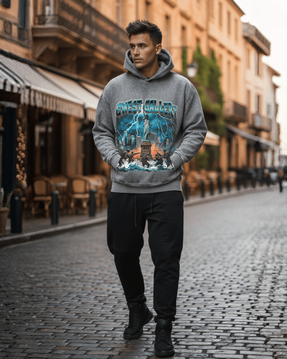 G West Rhinestone Liberty Storm Complicated Men's Hoodie - G West