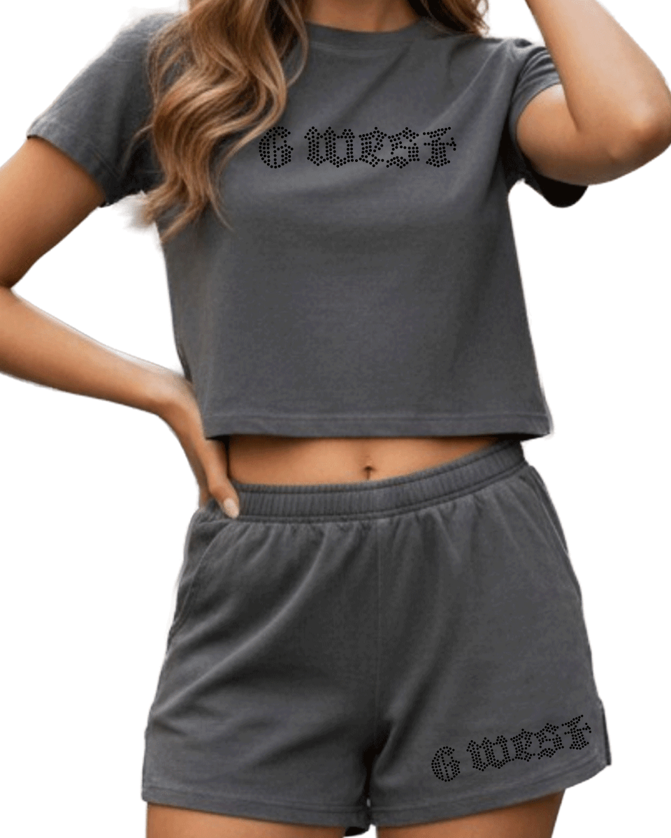 G West Rhinestone Logo Women's Set - G West