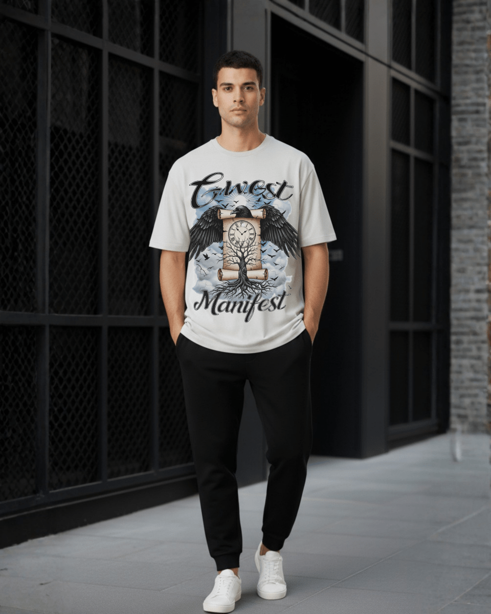 G West Rhinestone Mennifest Oversized Men's T-Shirt - G West