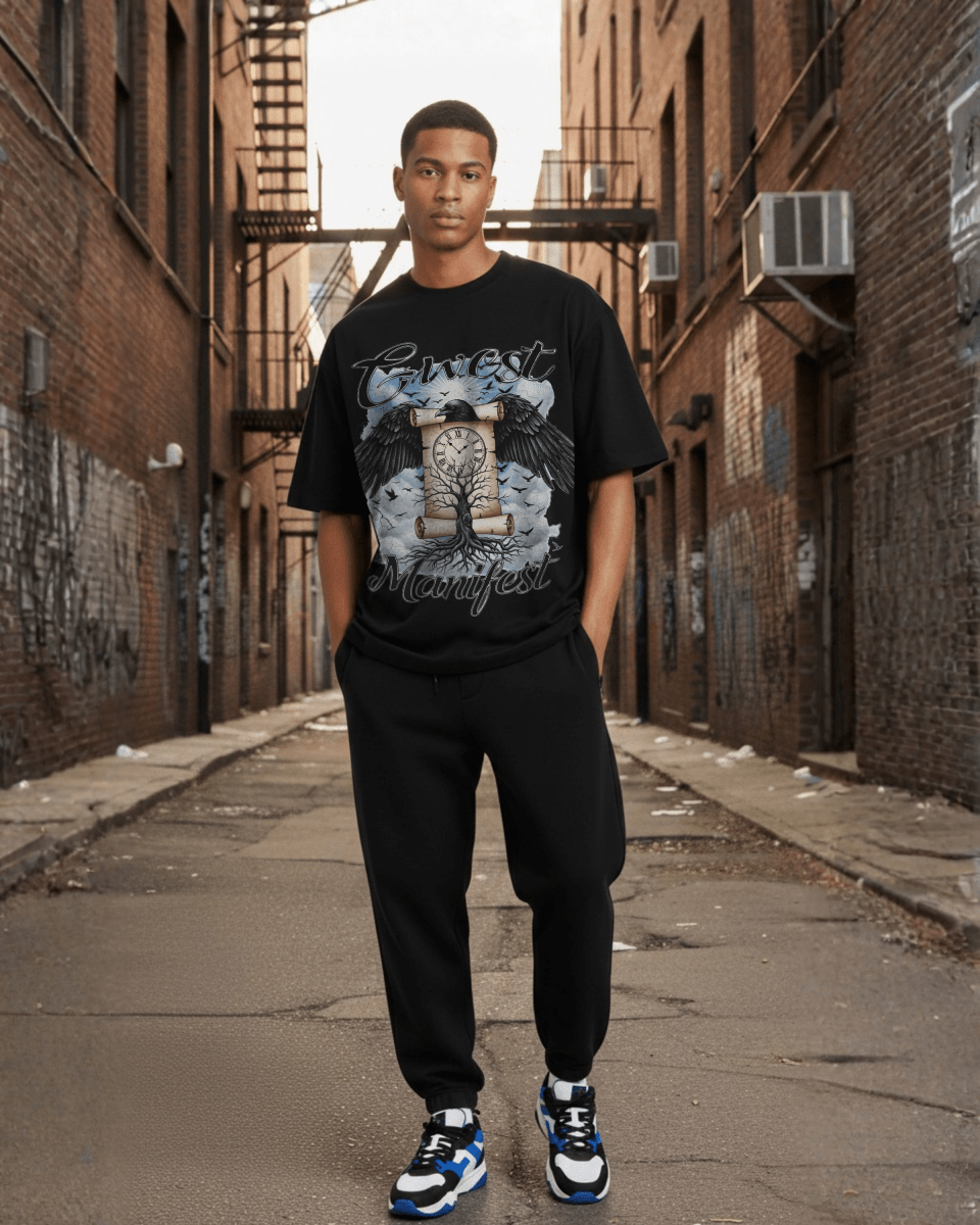 G West Rhinestone Mennifest Oversized Men's T-Shirt - G West