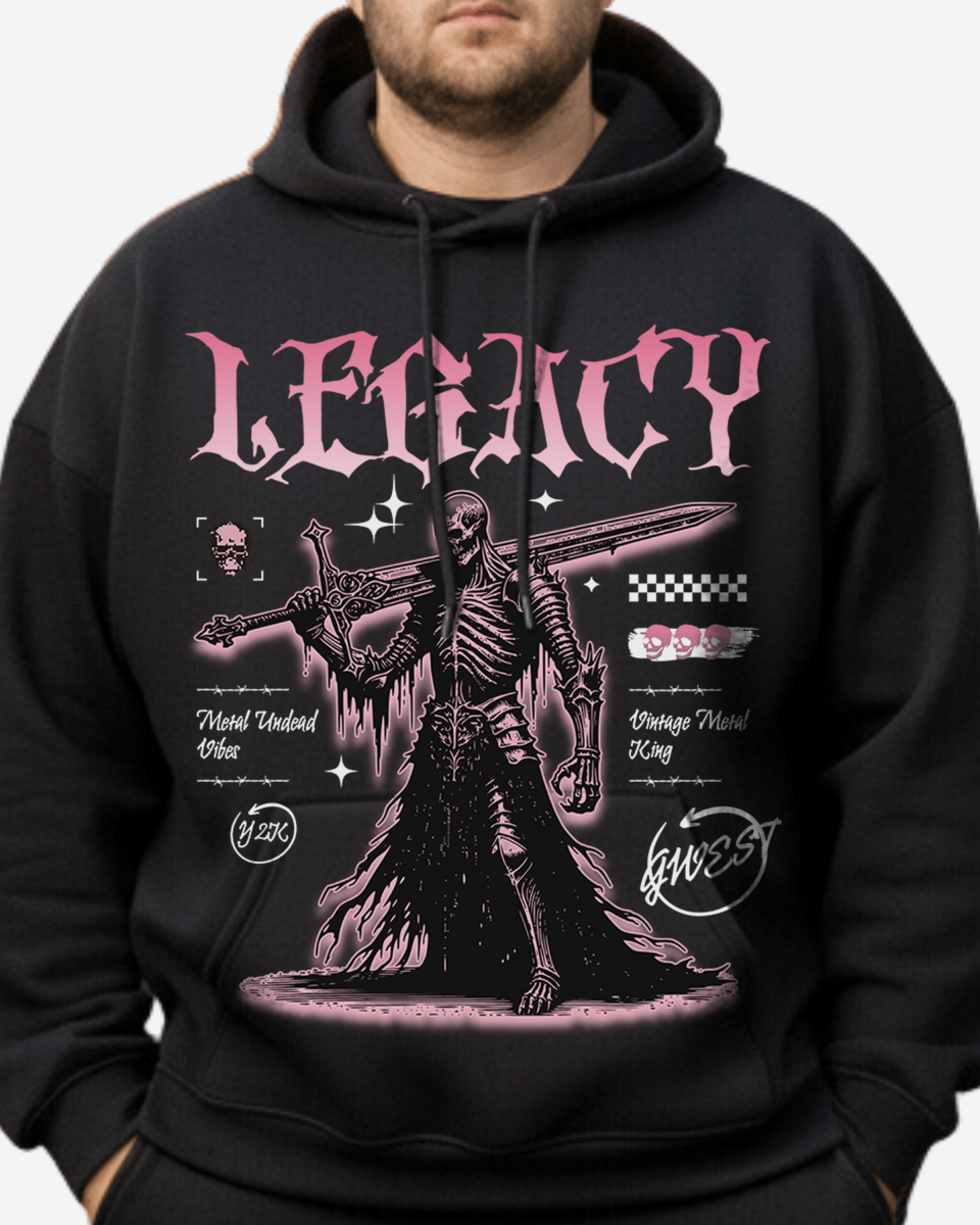 G West Rhinestone Metal Undead Big And Tall Hoodie - G West