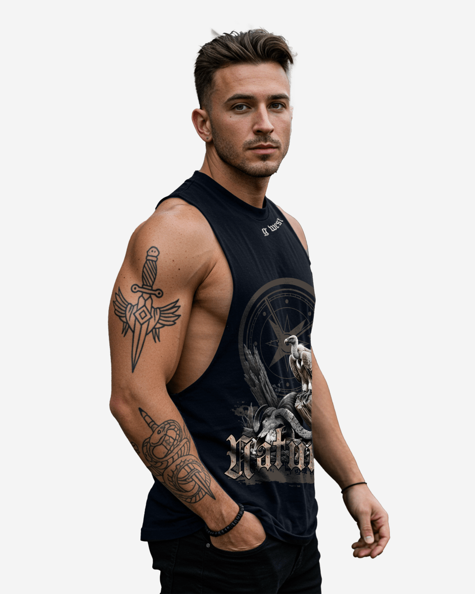 G WEST RHINESTONE NATURE'S LAW MENS TANKS - G West