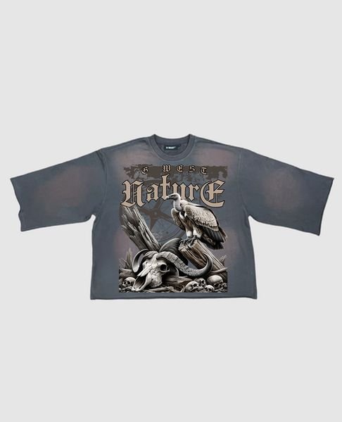 G WEST RHINESTONE NATURE'S LAW SLEEVE TEE - G West