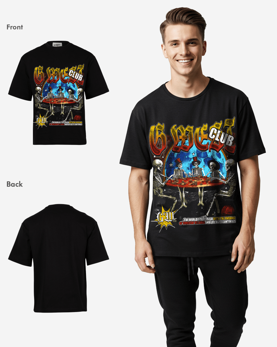 G West Rhinestone No Flesh No Bluff Oversized Tee - G West