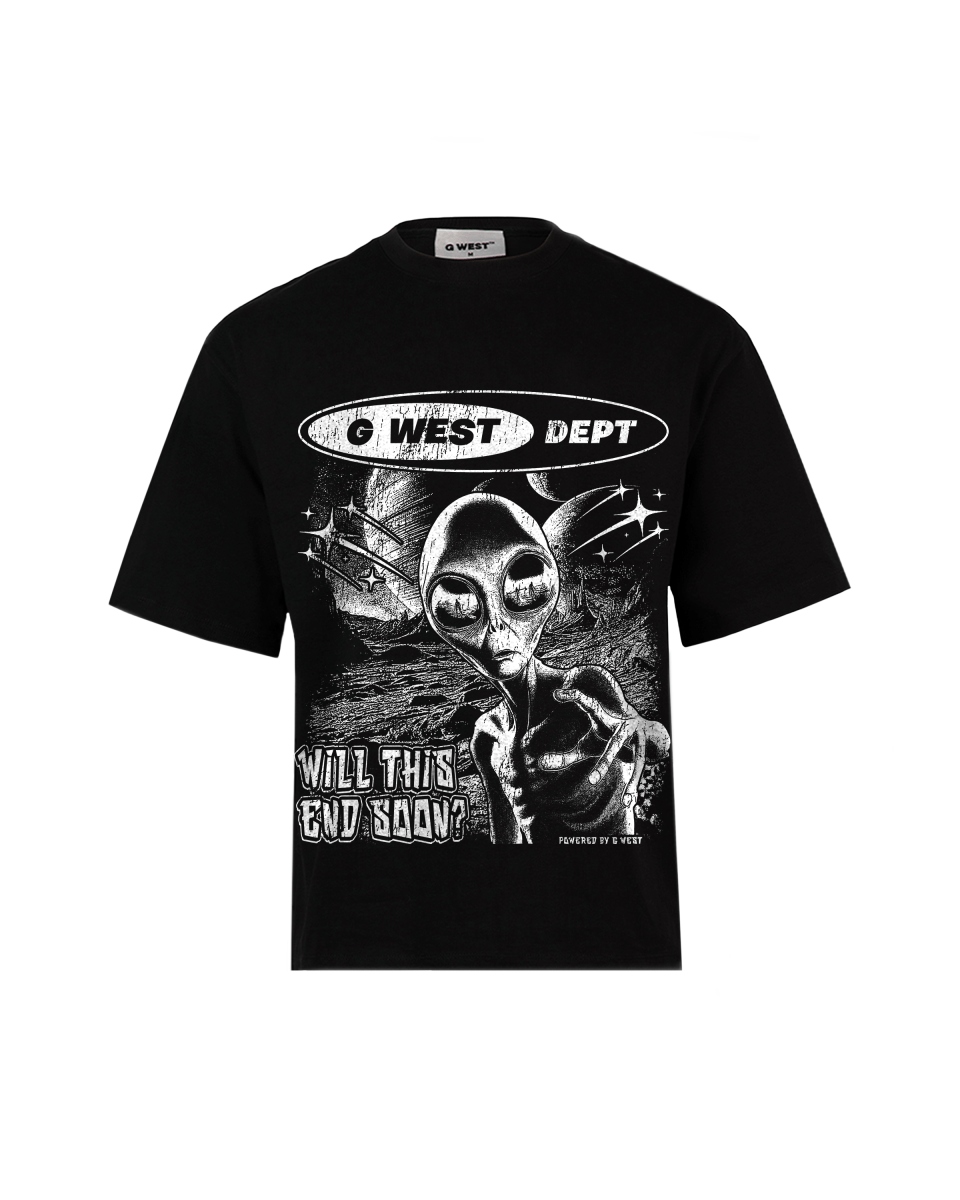 G West Rhinestone Not My Earth Big And Tall Oversized T-Shirt - G West