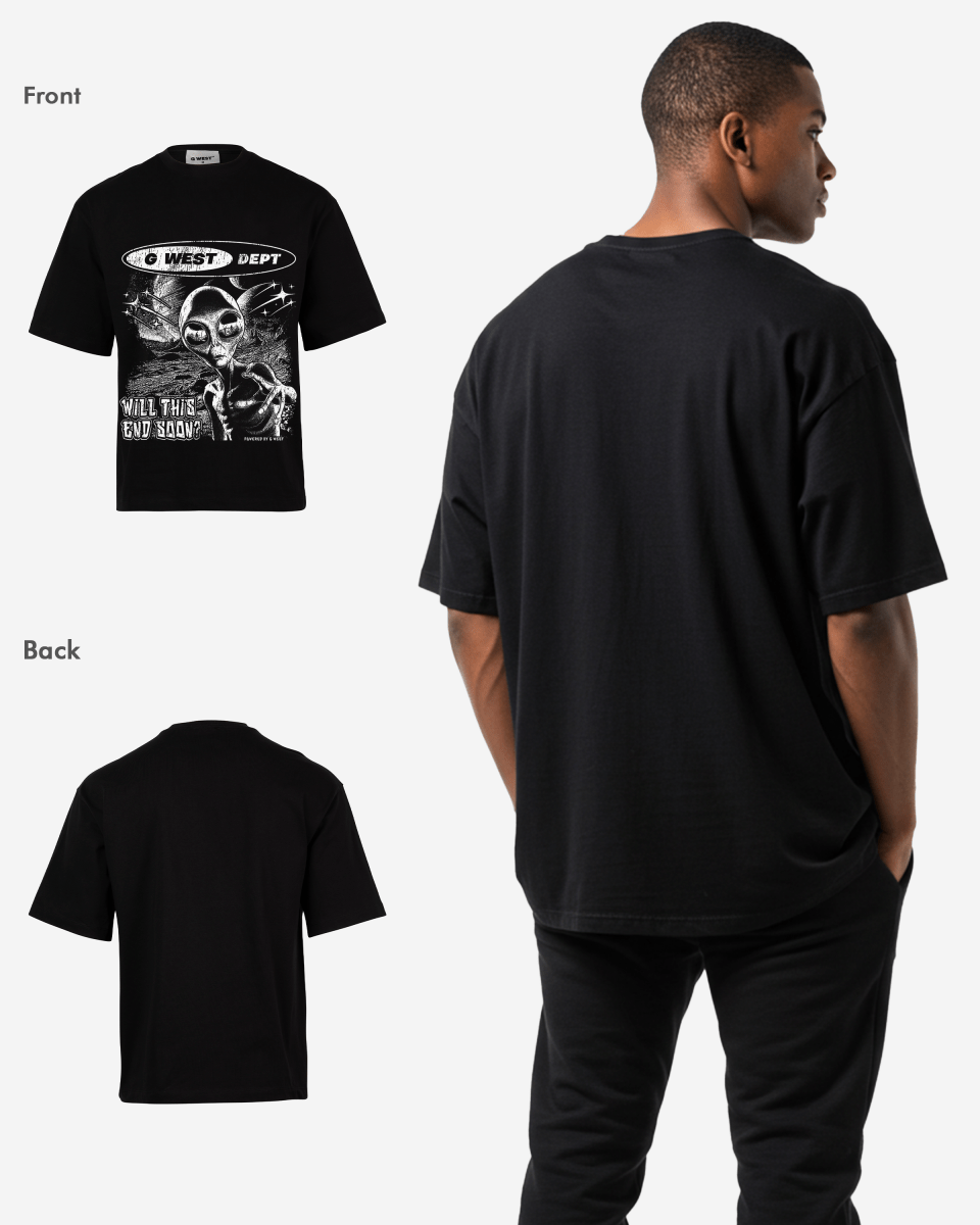 G West Rhinestone Not My Earth Oversized Tee - G West