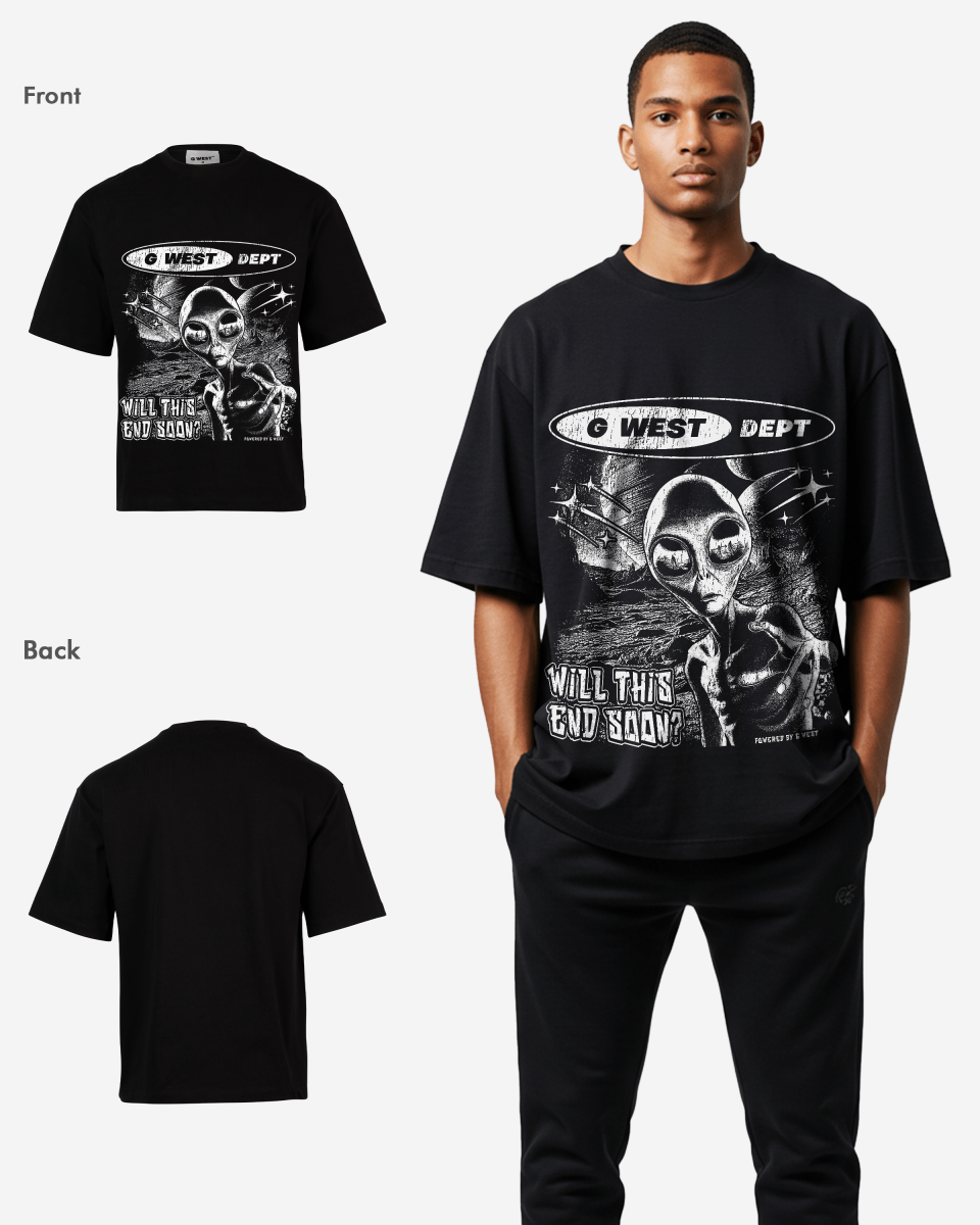 G West Rhinestone Not My Earth Oversized Tee - G West