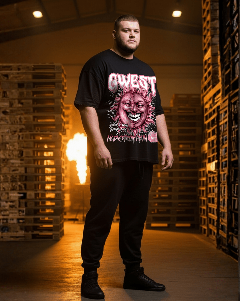 G West Rhinestone Pain & Peace Men's Big And Tall T-Shirt - G West