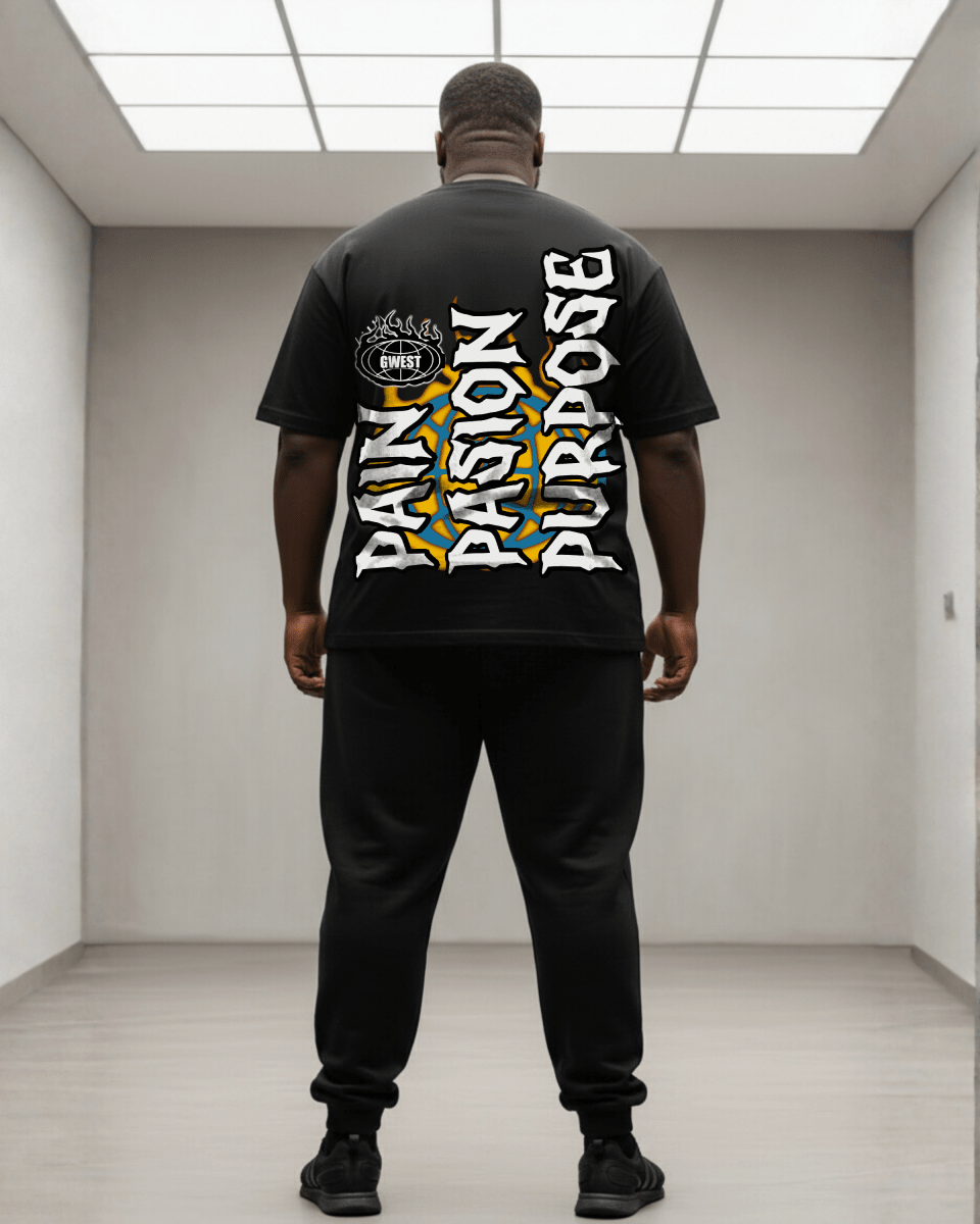 G West Rhinestone Pain & Peace Men's Big And Tall T-Shirt - G West