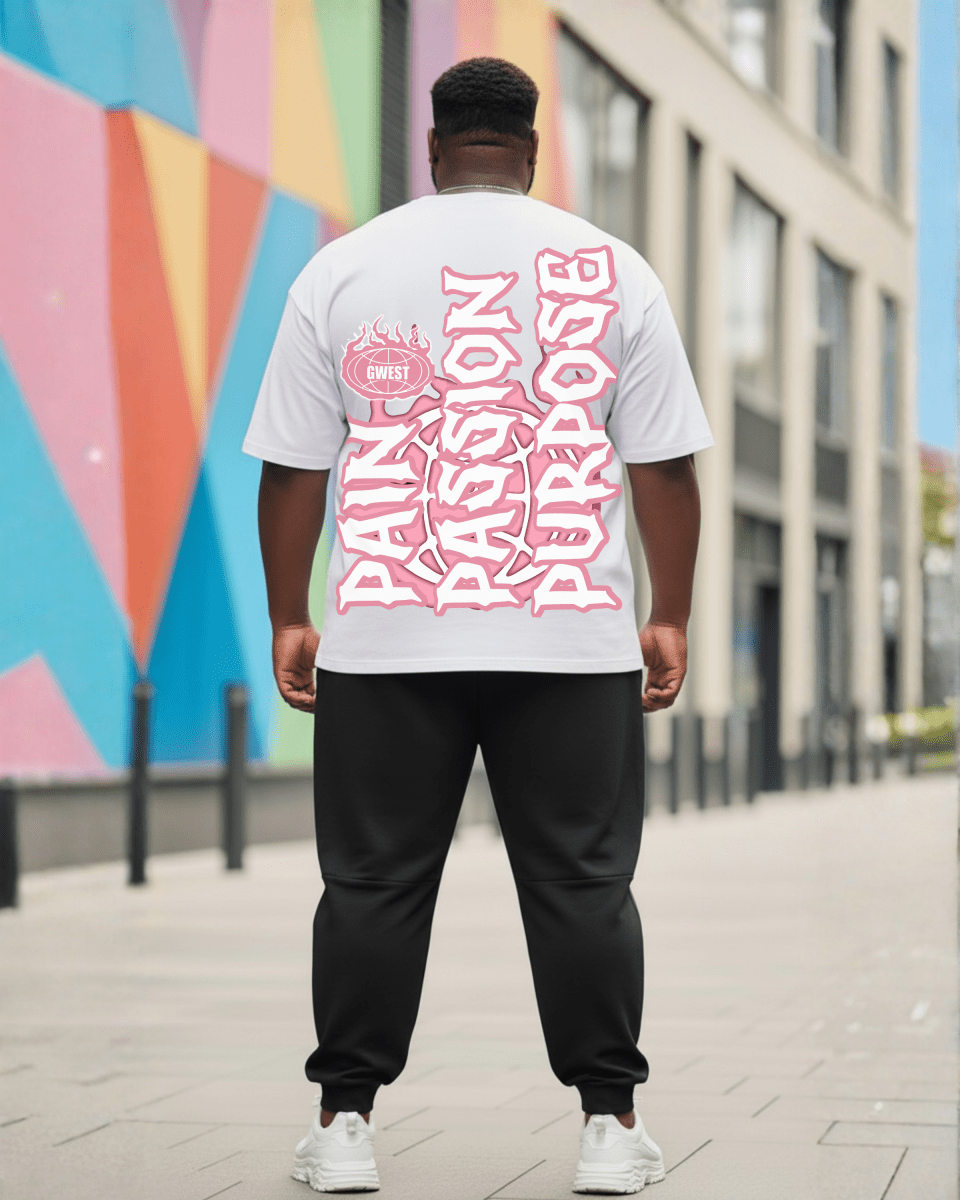 G West Rhinestone Pain & Peace Men's Big And Tall T-Shirt - G West