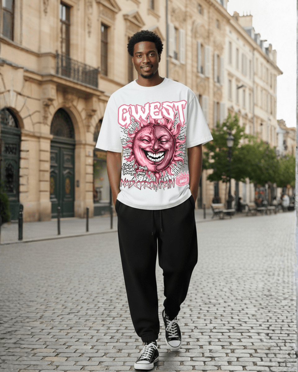 G West Rhinestone Pain & Peace Oversized Men's T-Shirt - G West