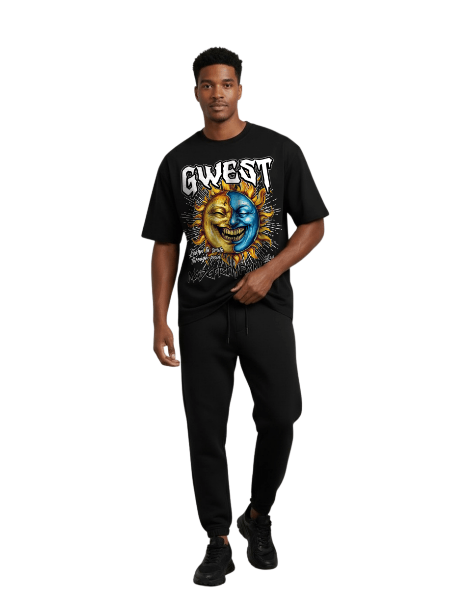 G West Rhinestone Pain & Peace Oversized Men's T-Shirt - G West