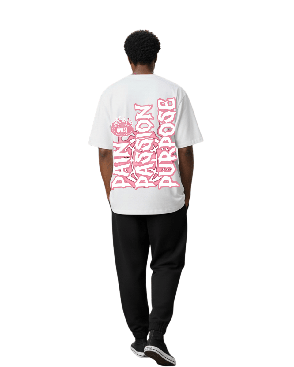 G West Rhinestone Pain & Peace Oversized Men's T-Shirt - G West