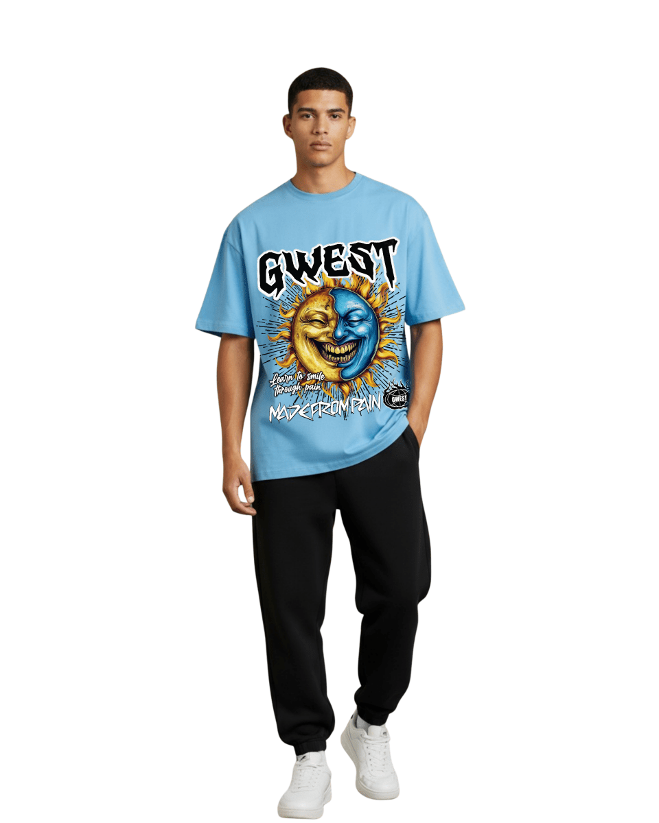 G West Rhinestone Pain & Peace Oversized Men's T-Shirt - G West