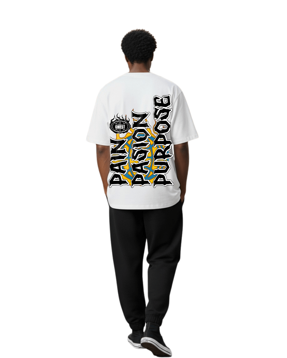 G West Rhinestone Pain & Peace Oversized Men's T-Shirt - G West