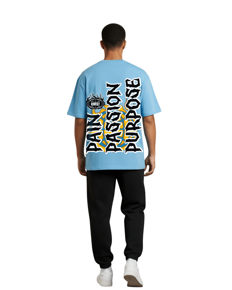 G West Rhinestone Pain & Peace Oversized Men's T-Shirt - G West